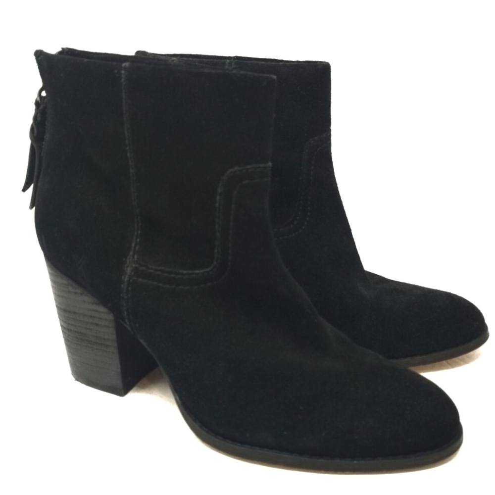 Splendid Womens 9 Chelsea Black Boots Suede Ankle Booties Hila High Above Zip